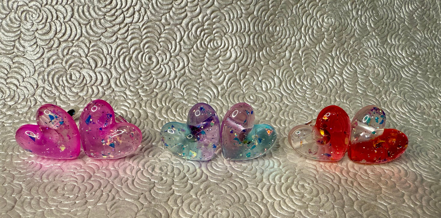 Resin Glitter/foil Hearts