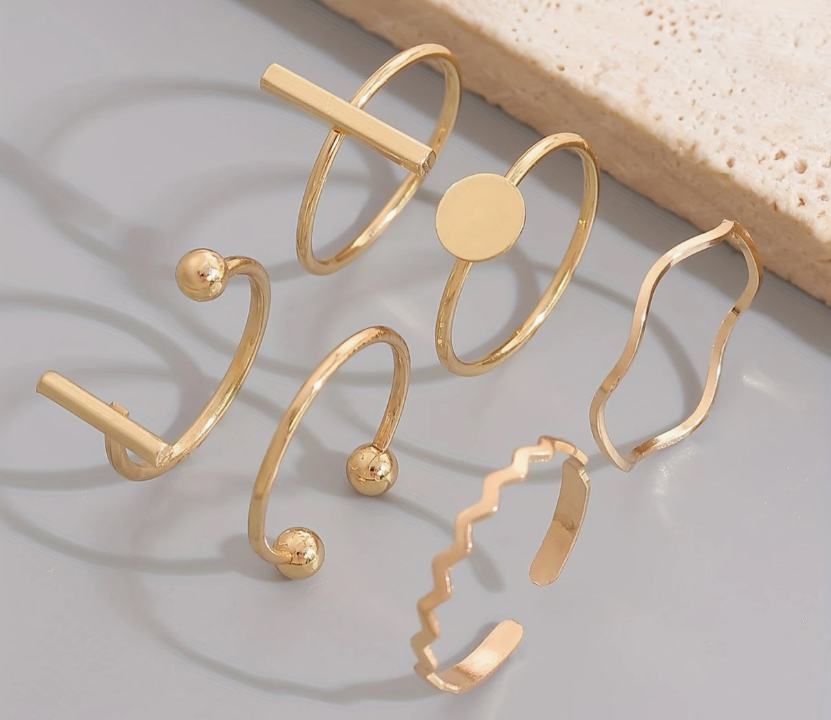 6 Pc Geometric Stacking Rings