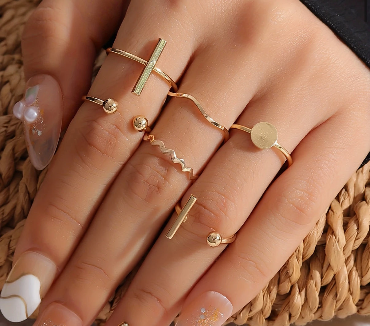 6 Pc Geometric Stacking Rings