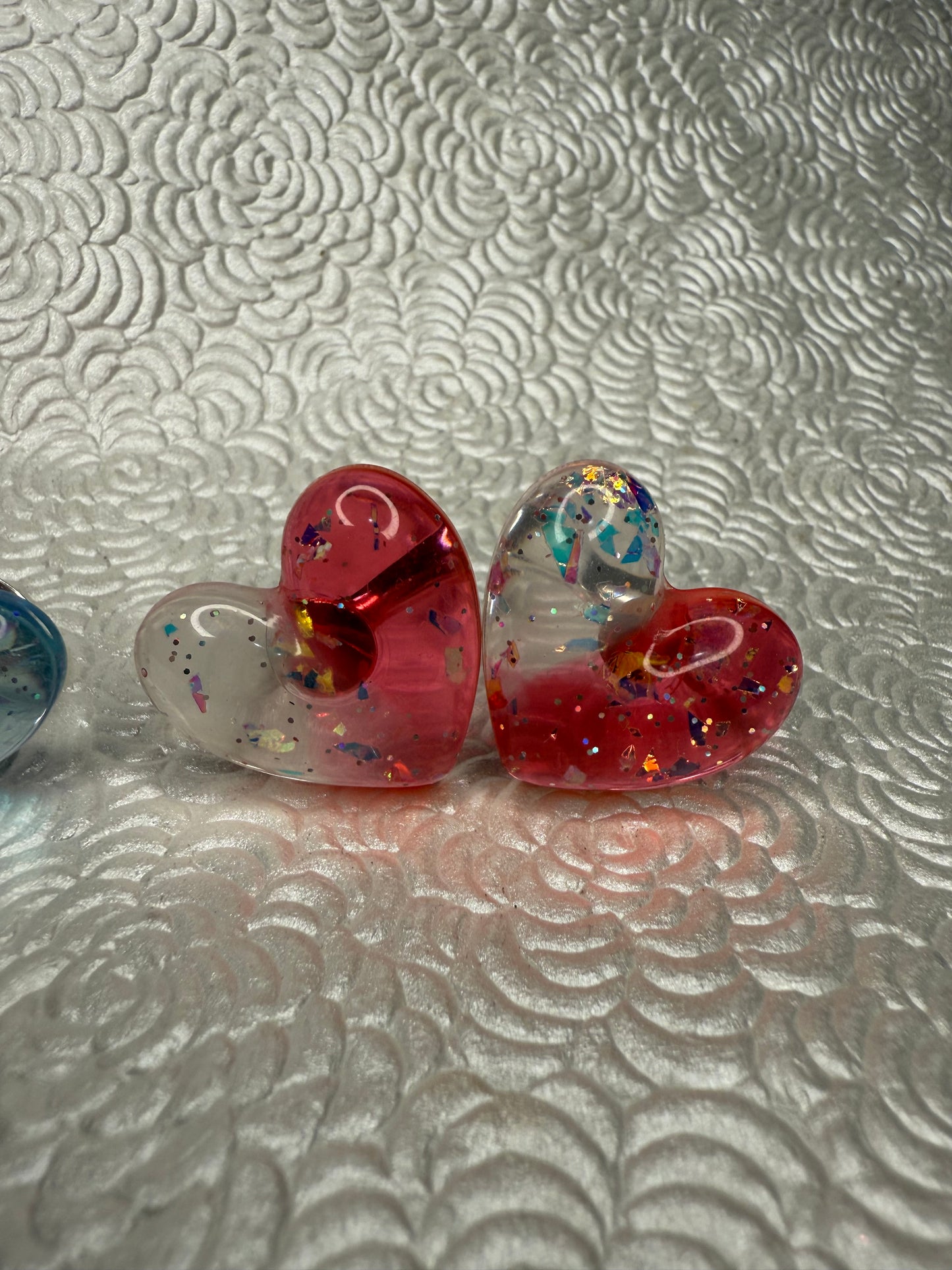 Resin Glitter/foil Hearts