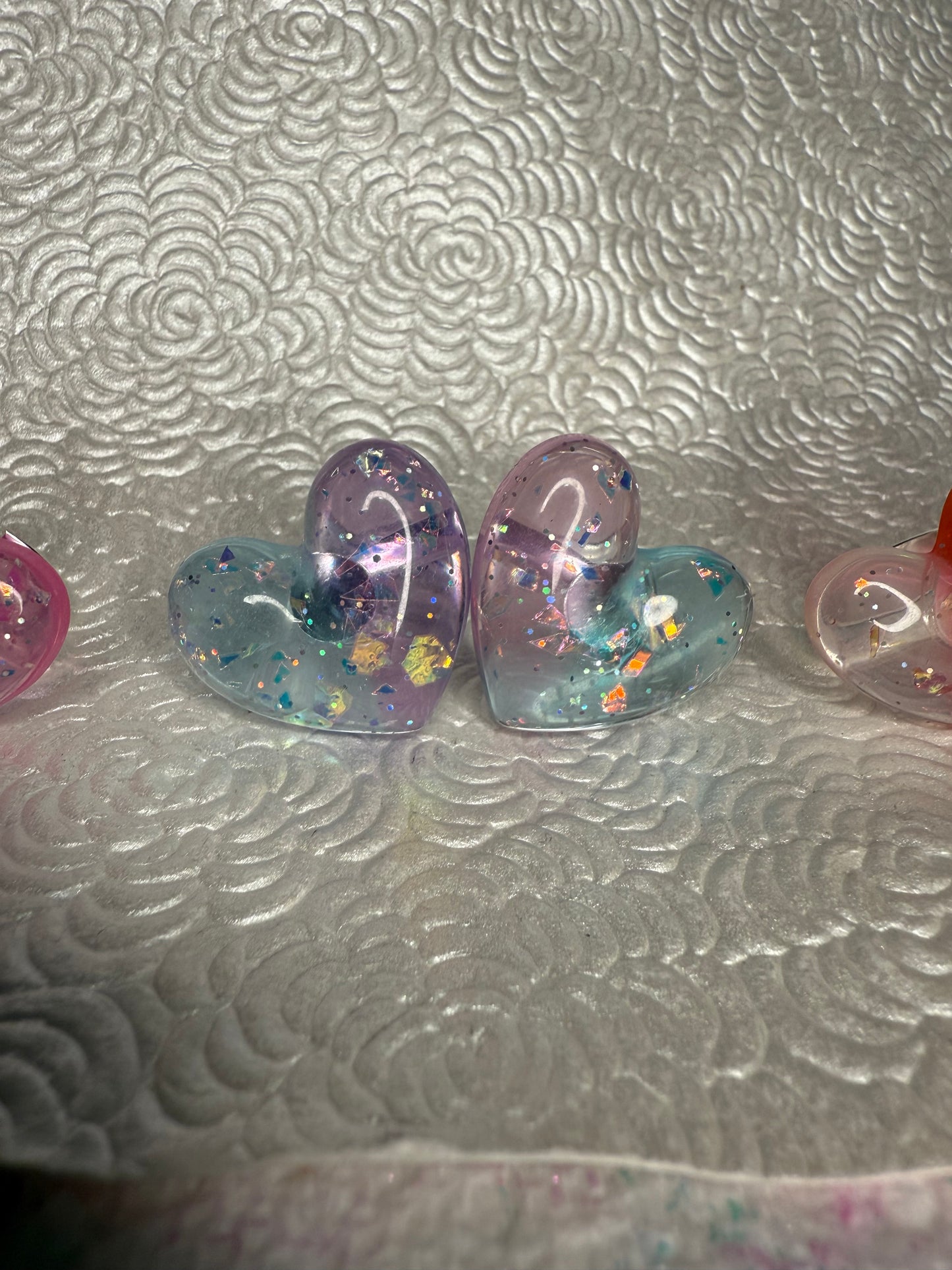 Resin Glitter/foil Hearts
