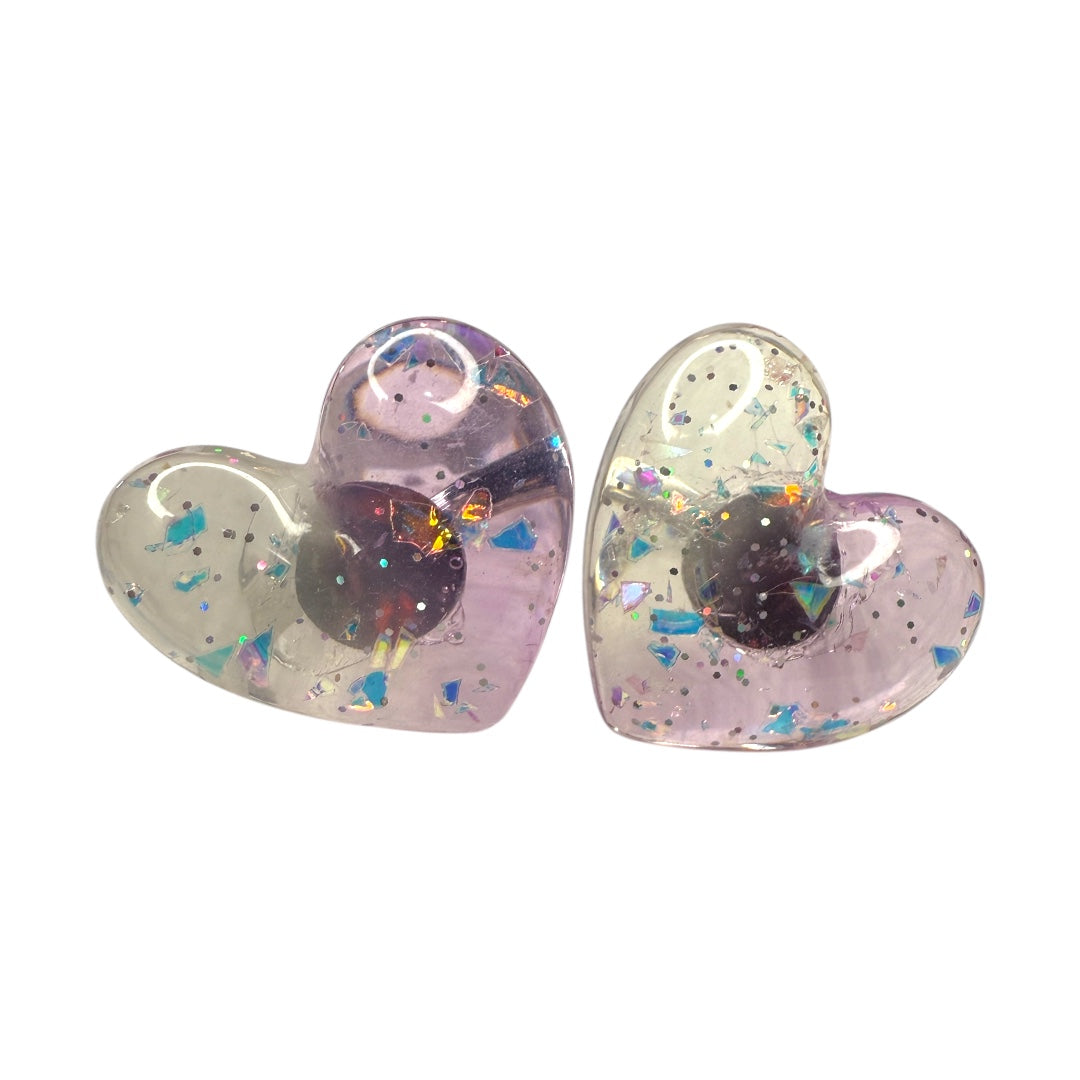 Resin Glitter/foil Hearts