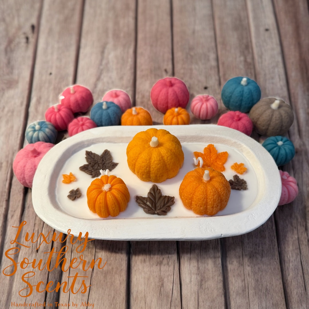 Wooden Dough Bowl Candles