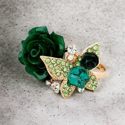 Emerald Rose & Butterfly