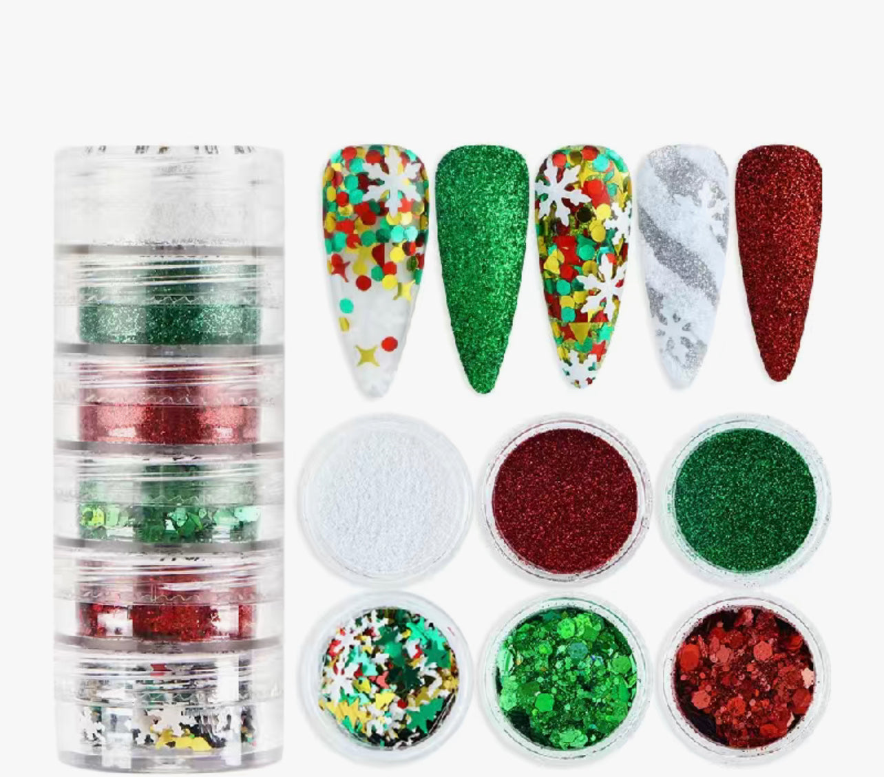 Christmas Nail Art Glitter Set