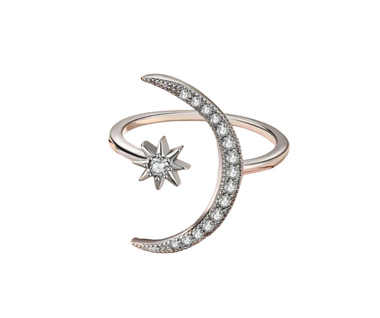 Moon & Star Ring