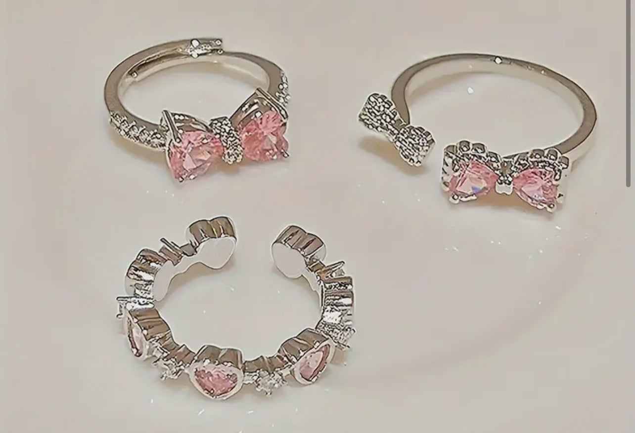 3 pc ring (pink)