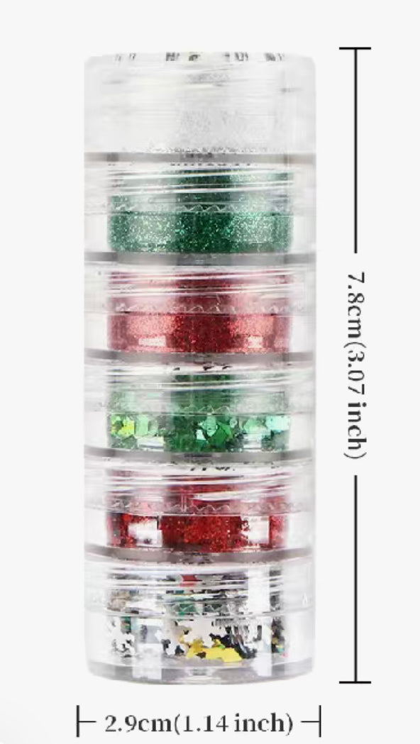 Christmas Nail Art Glitter Set