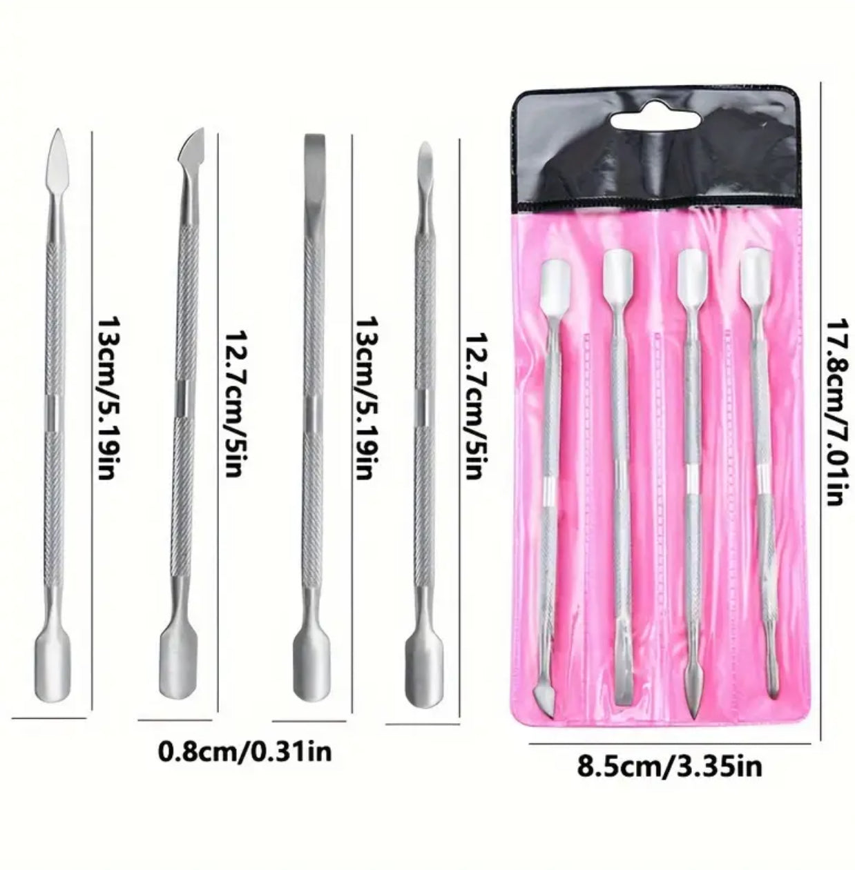 4 pc Cuticle Pusher Set