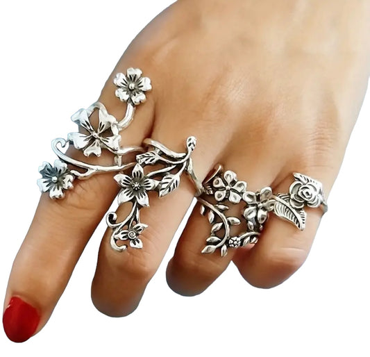 4 pc Flower rings