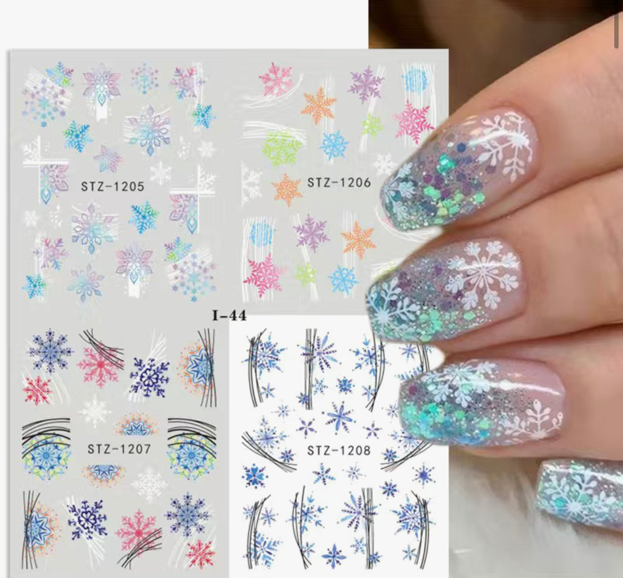 Snowflake water transfer decals