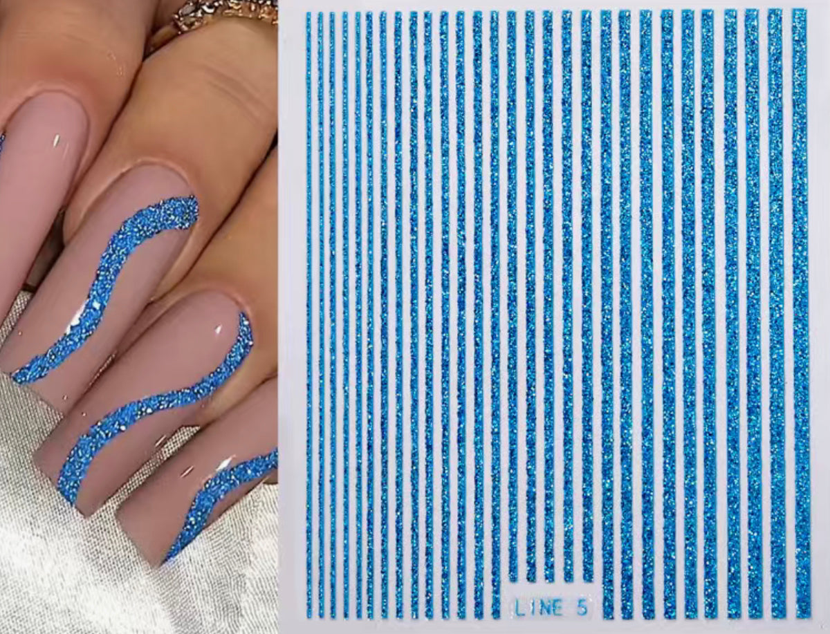 3D Line Nail Stickers