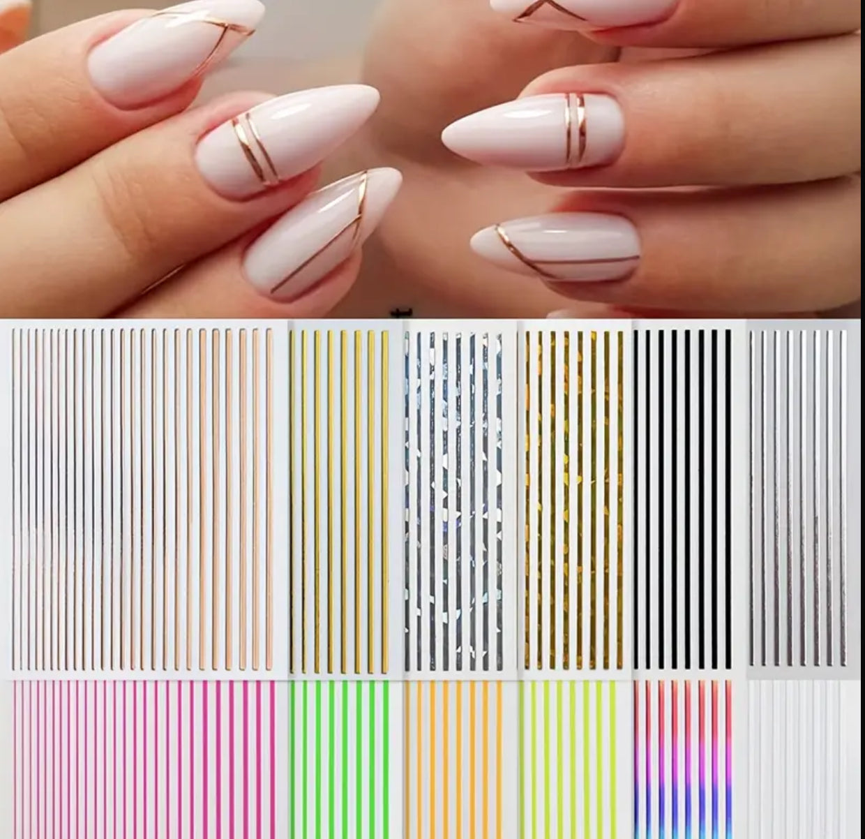 3D Line Nail Stickers