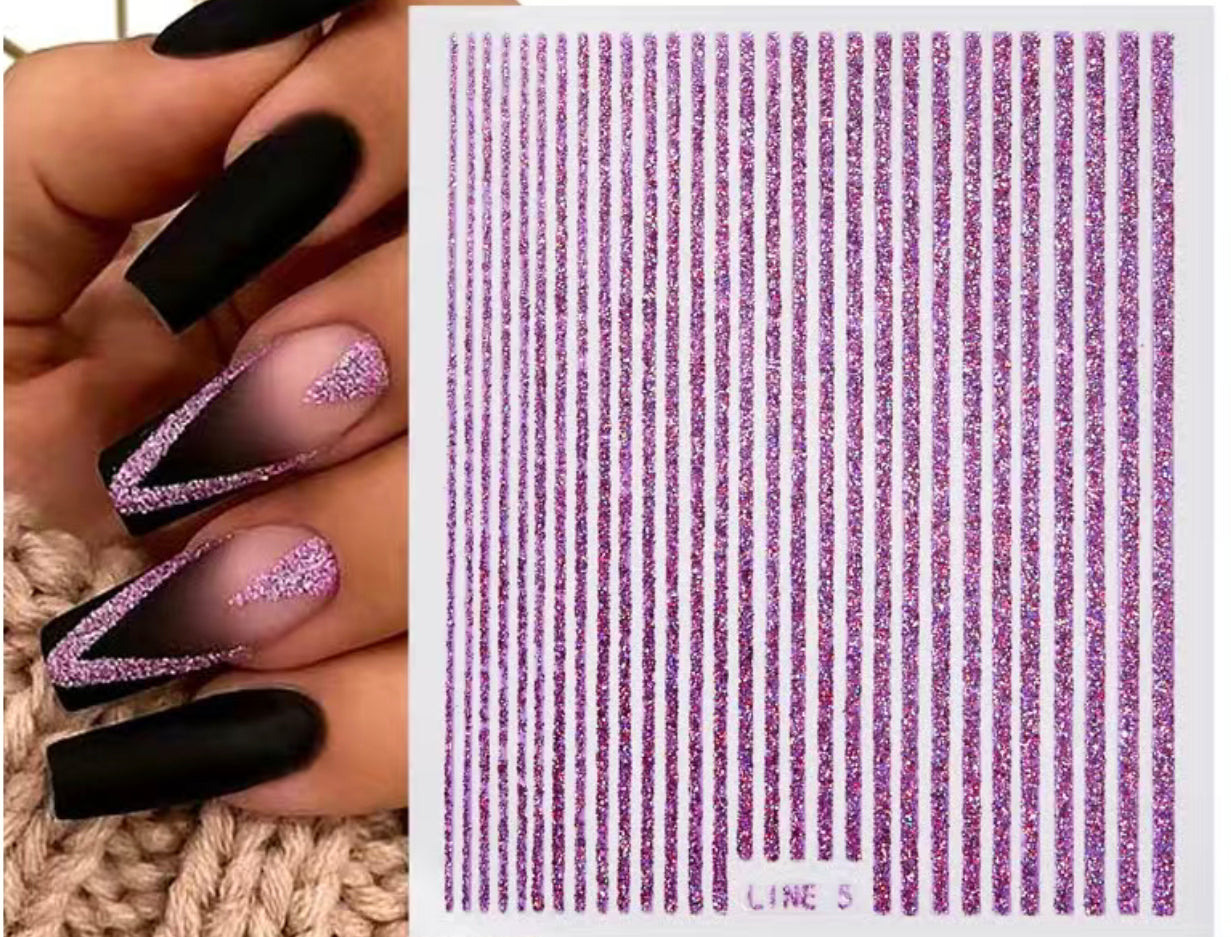 3D Line Nail Stickers