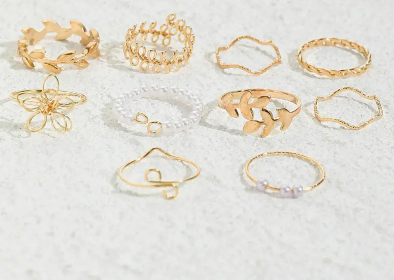 10 pc Bohemian Stacking rings