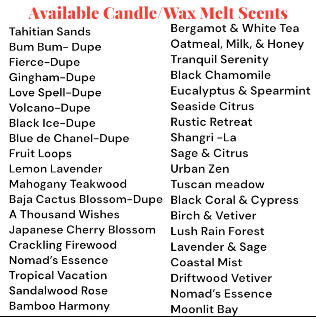 Scented Wax Melts