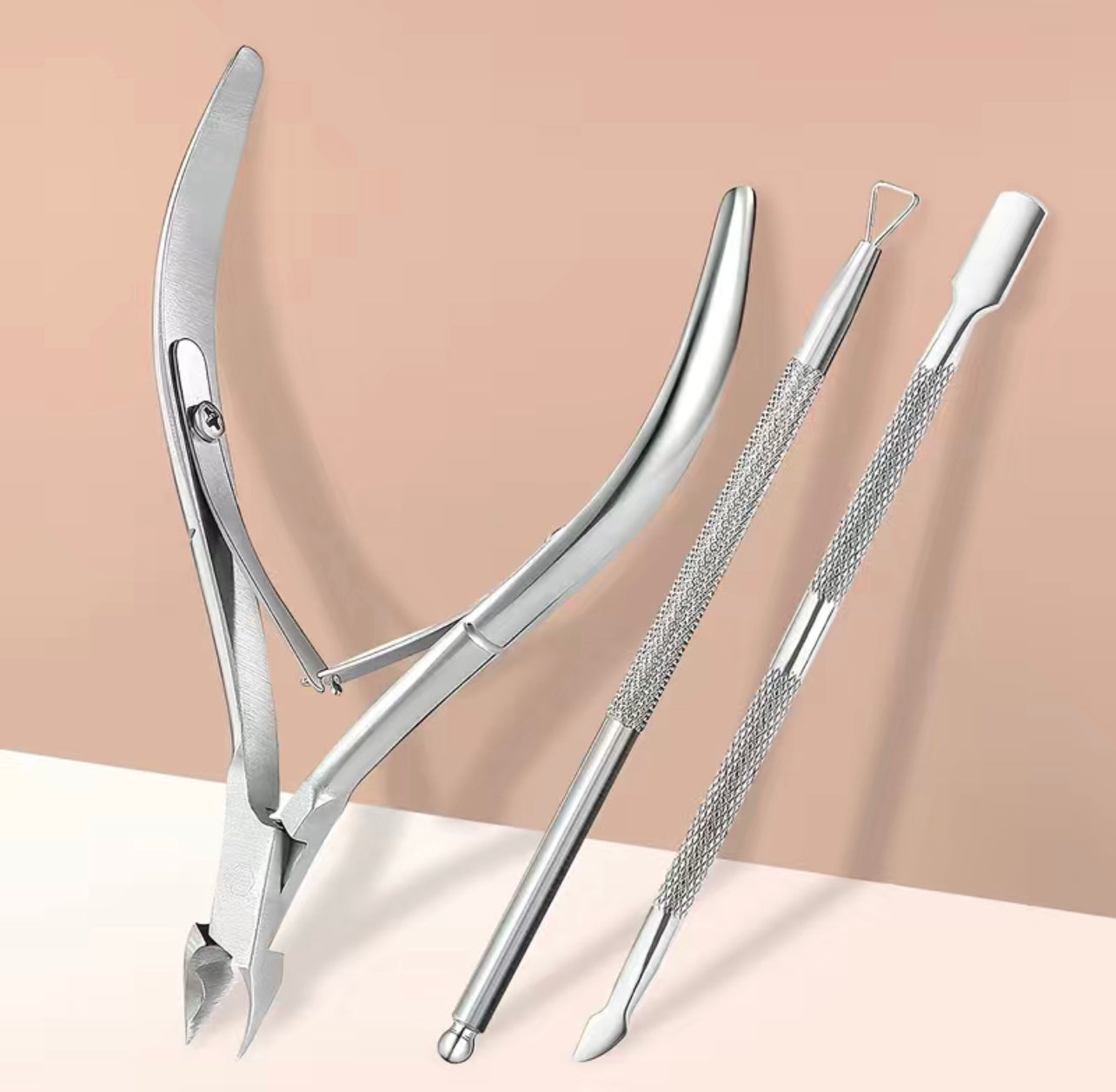 Cuticle Trimmer with Cuticle Pusher and Dip remover