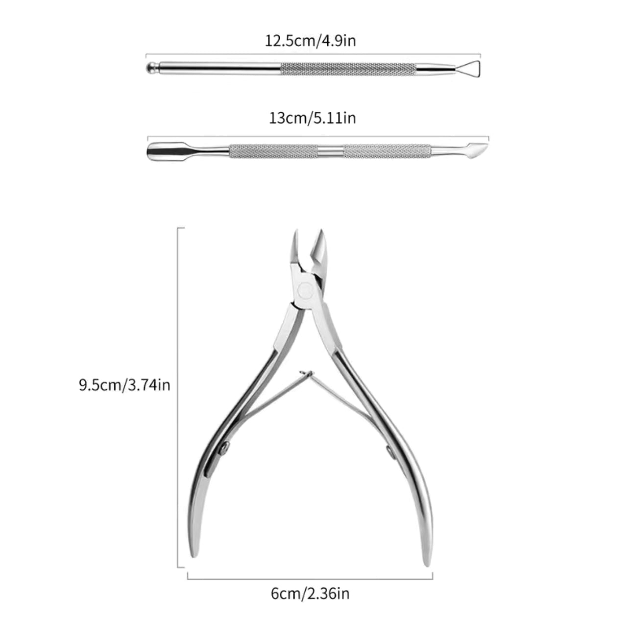 Cuticle Trimmer with Cuticle Pusher and Dip remover